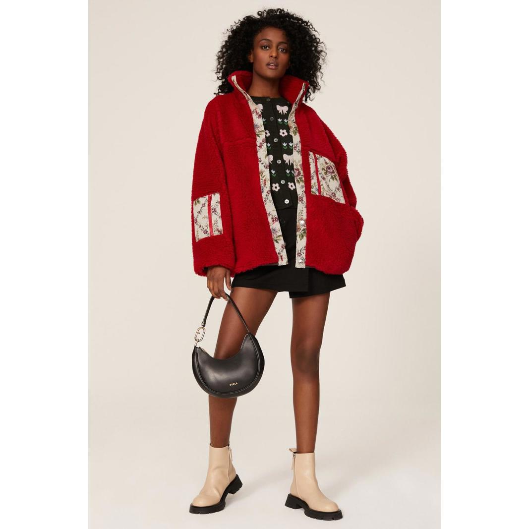 Sandy Liang Red Boxbox Fleece Jacket Size M